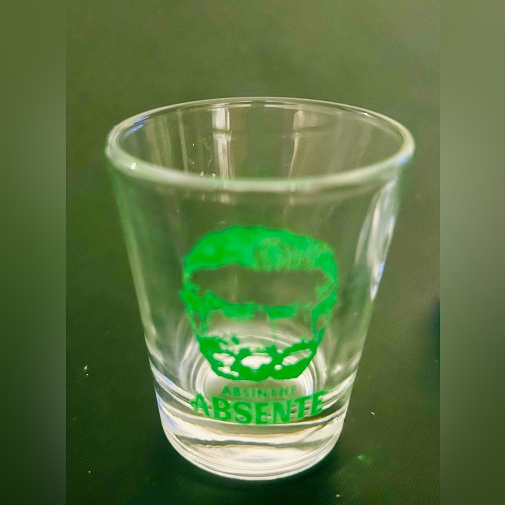 Four (4) Vintage 1970's Absinthe Van Gogh Face Shot Glasses- Rare Collectible!